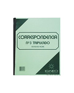 Libro Correspondencia Igneo N°3 22 x 28 Cm. x 150 Hs.