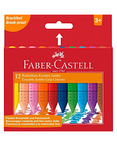Crayones Faber Castell Jumbo con Grip x 12 Un.