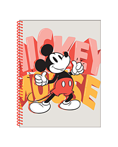 Cuaderno Mooving Mickey Mouse A4 Rayada Tapa Dura x 80 Hs.