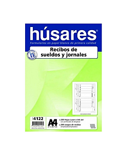 Formulario Husares (4122) Recibo de Sueldos y Jornales A4 x