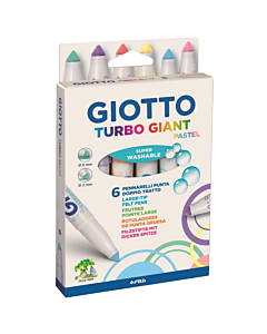 Marcadores Giotto Turbo Giant Pastel x 6 Un.