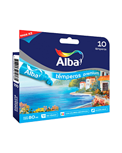 Temperas Alba Premium x 8 Ml. x 10 Un. + Cromaticos
